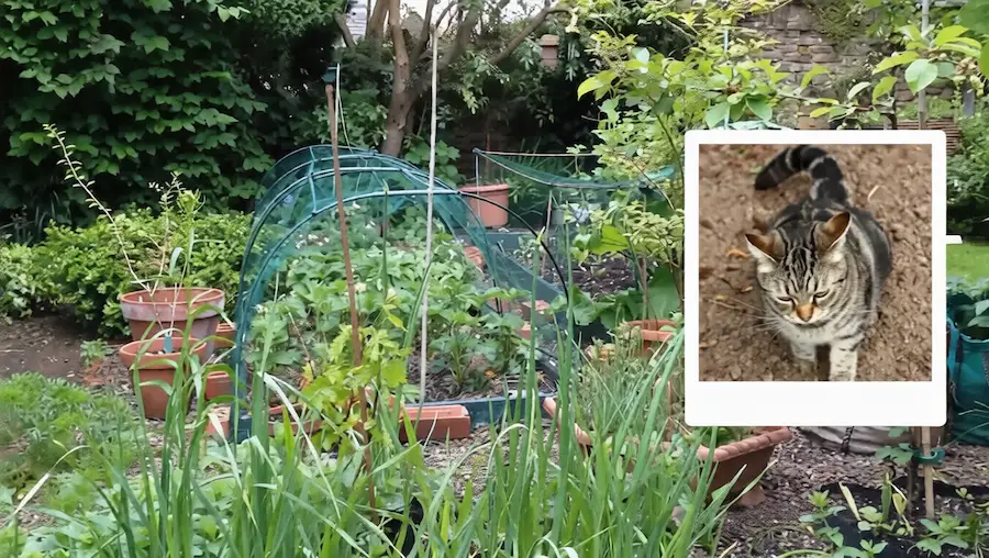 how to keep cats out of a flower garden